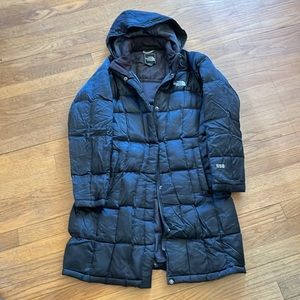 The North Face metropolis down coat )little above knee length)